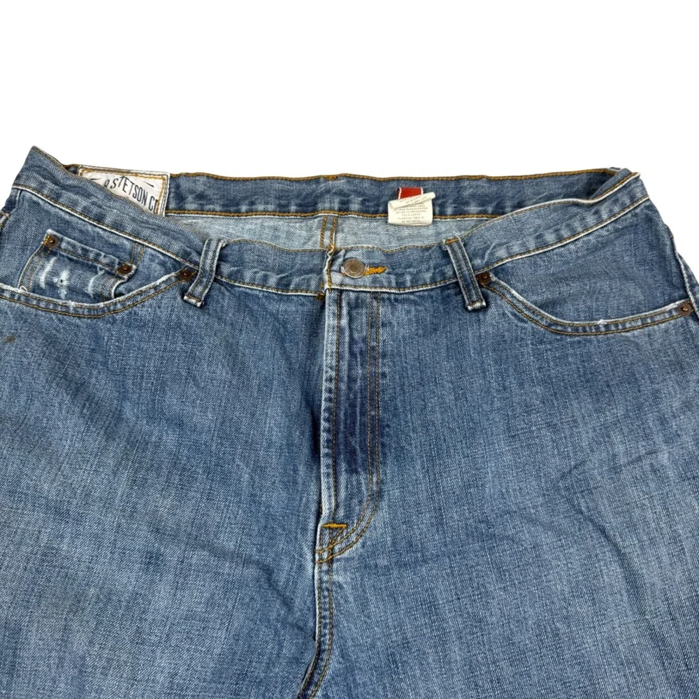 Stetson No 1520‎ Standard Straight Leg Jeans Mens 38x32 Blue Denim Rodeo Cowboy